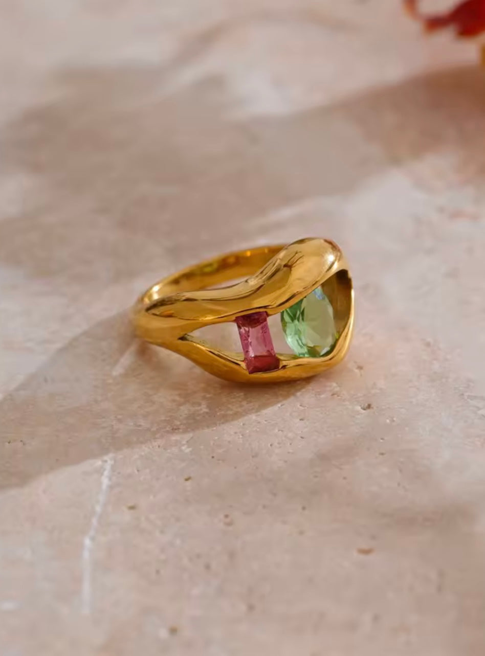 Organic Dual-Stone Ring