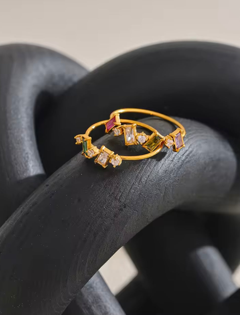 Multicolor Baguette Ring