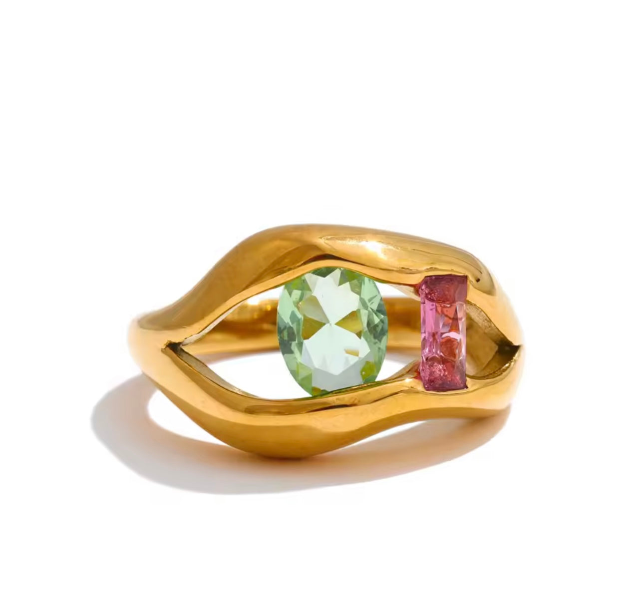 Organic Dual-Stone Ring