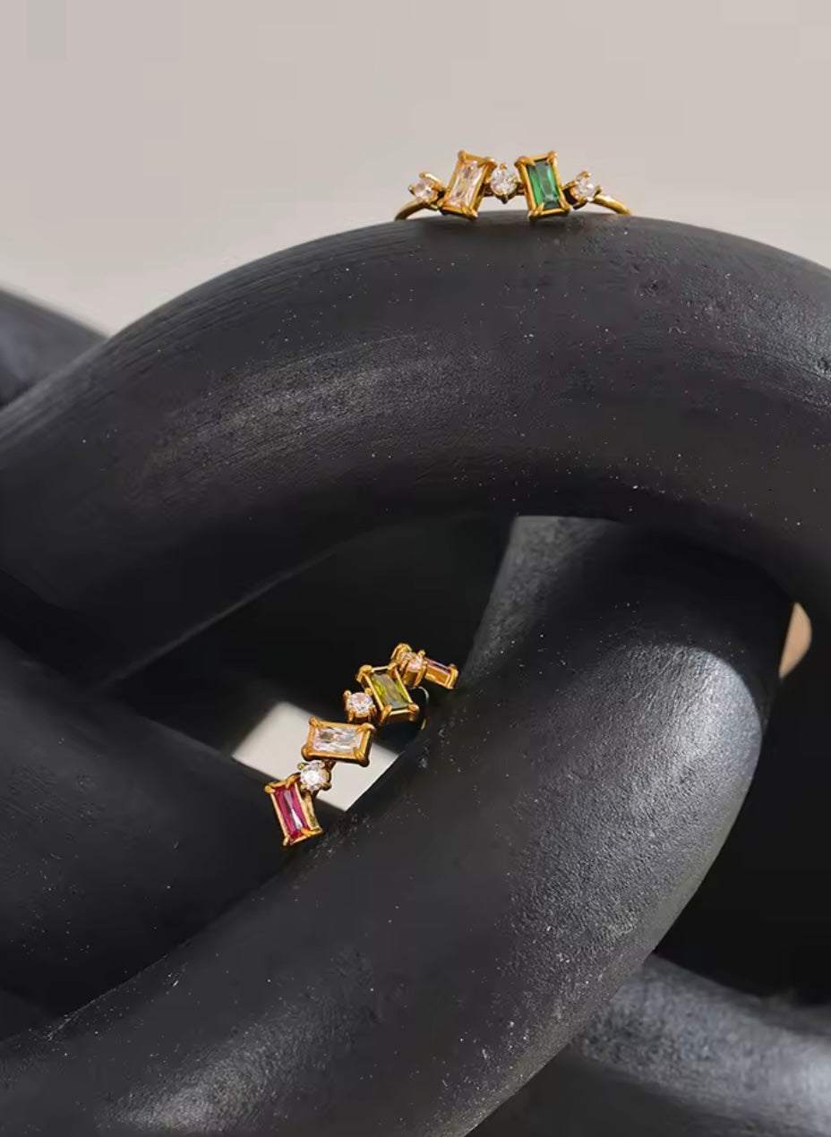 Multicolor Baguette Ring