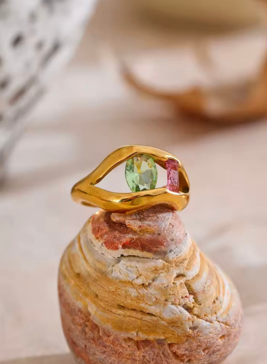 Organic Dual-Stone Ring