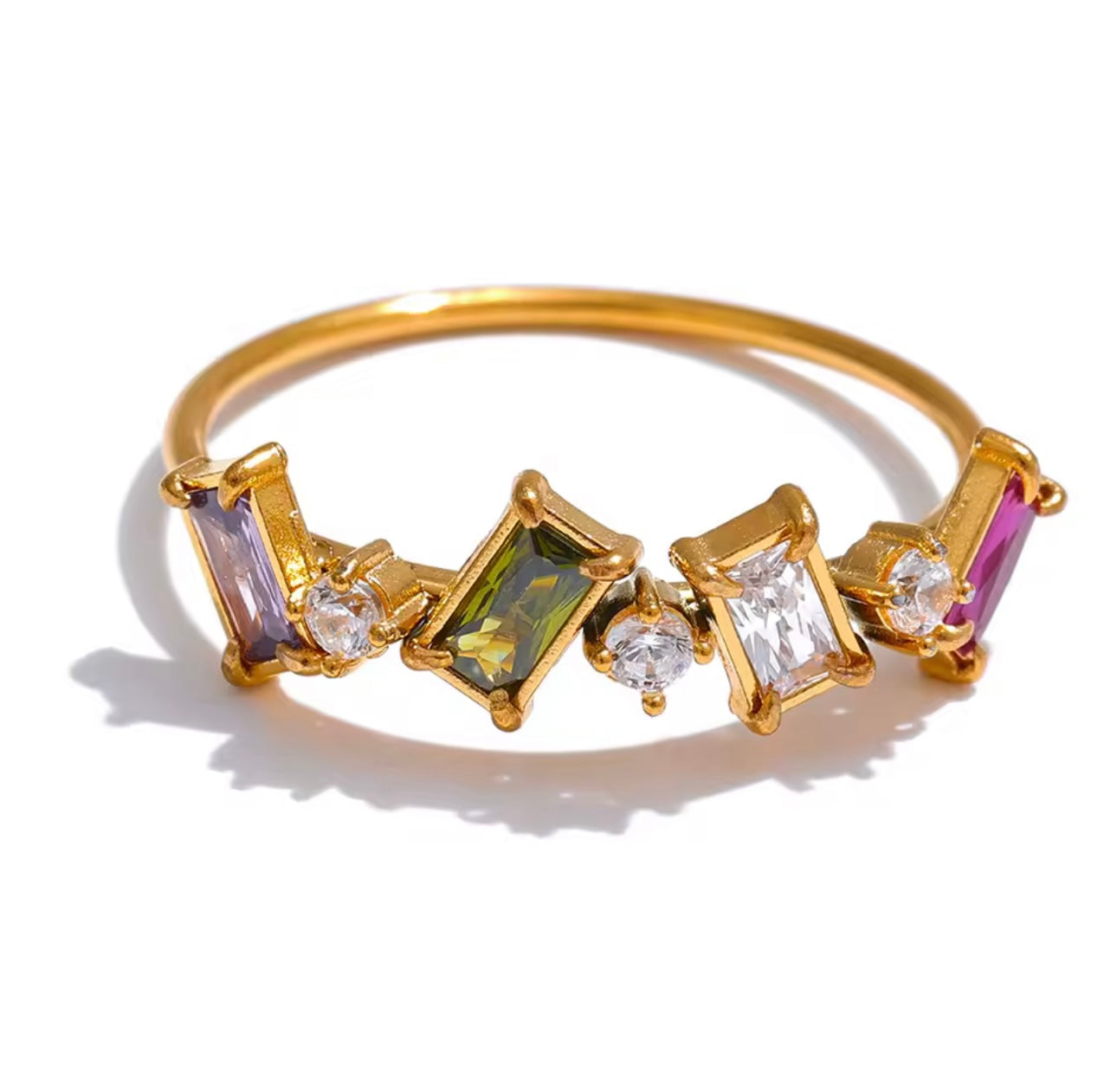 Multicolor Baguette Ring